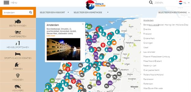 Fishing in Holland map